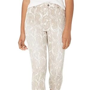 HUE Women's High Rise Denim Capri Legging - Taupe - Faded Python - NWT - Medium